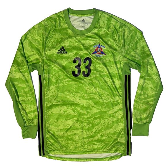 MLS Solar Adidas Men's Green Long Sleeve GoalKeeper Soccer Jersey Large - Picture 1 of 6